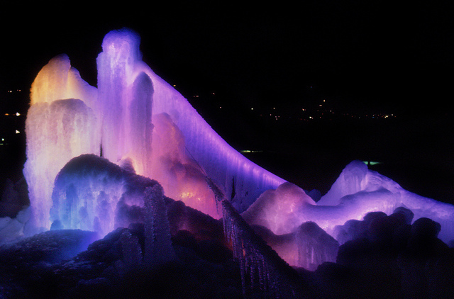 Aspen Lit Up Snow Sculptures