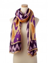 Theodora and Callum Lavender Multi Ikat Tie All Scarf 