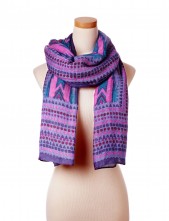 Theodora and Callum Purple Multi Joshua Tree Tie All Scarf 