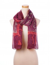 Theodora and Callum Red Multi Joyful Hearts Tie All Scarf 