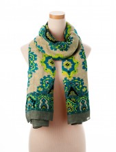 Theodora and Callum Teal Multi Amalfi Tie All Scarf 