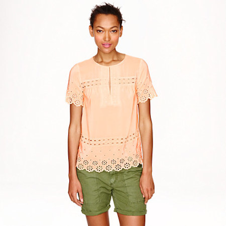 SILK EYELET TOP