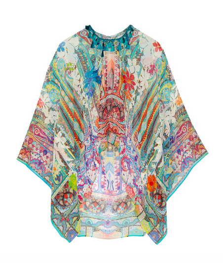 Etro Printed Silk-Chiffon Poncho