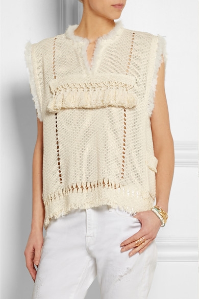 Tacey crocheted cotton-blend top
